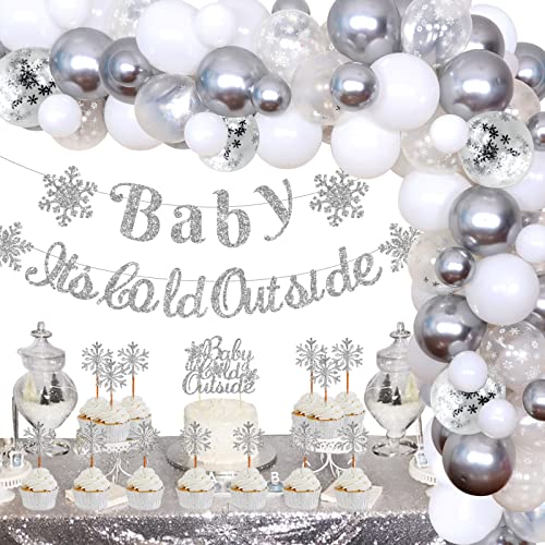 Baby It’s Cold Outside Baby Shower Dekorationen für Jungen Mädchen – Splitter Schneeflocke Ballon Girlande Bogen Kit mit Kuchendeckel für Winter Wonderland Geburtstagsparty Supplies Baby It’s Cold Outside Baby Shower Dekorationen für Jungen Mädchen – Splitter Schneeflocke Ballon Girlande Bogen Kit mit Kuchendeckel für Winter Wonderland Geburtstagsparty Supplies von Kreatwow