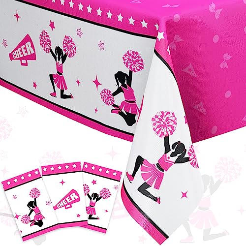 Cheerleading-Tischdekoration für Mädchen, 3 Stück Tischdecken, Rose, Rot, Schwarz, Cheerleader-Tischdecke für We've Got Spirit Gymnastic Cheerleading-Geburtstagsparty, süße Babyparty, Tischdekoration Cheerleading-Tischdekoration für Mädchen, 3 Stück Tischdecken, Rose, Rot, Schwarz, Cheerleader-Tischdecke für We've Got Spirit Gymnastic Cheerleading-Geburtstagsparty, süße Babyparty, Tischdekoration von Kreatwow