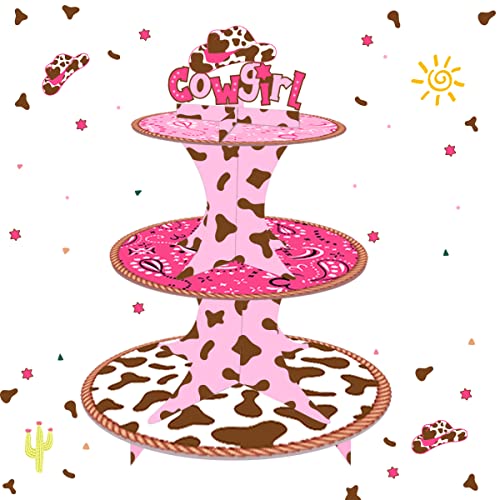 Cowgirl Party Cupcake Ständer für Mädchen Hot Pink 3 Tier Cake Stand Western Cowgirl Dekorationen Supplies Cowgirl Thema Tisch Kuchen Halter Dekorationen für Babyparty und Geburtstag Cowgirl Party Cupcake Ständer für Mädchen Hot Pink 3 Tier Cake Stand Western Cowgirl Dekorationen Supplies Cowgirl Thema Tisch Kuchen Halter Dekorationen für Babyparty und Geburtstag von Kreatwow