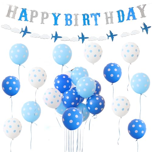 Flugzeug Geburtstag Dekorationen für Jungen blau Vintage Flugzeug Ballons Glitter Happy Birthday Banner Girlande für Wolke Flugzeug Thema Geburtstag Party Baby Dusche Dekorationen Zubehör Flugzeug Geburtstag Dekorationen für Jungen blau Vintage Flugzeug Ballons Glitter Happy Birthday Banner Girlande für Wolke Flugzeug Thema Geburtstag Party Baby Dusche Dekorationen Zubehör von Kreatwow