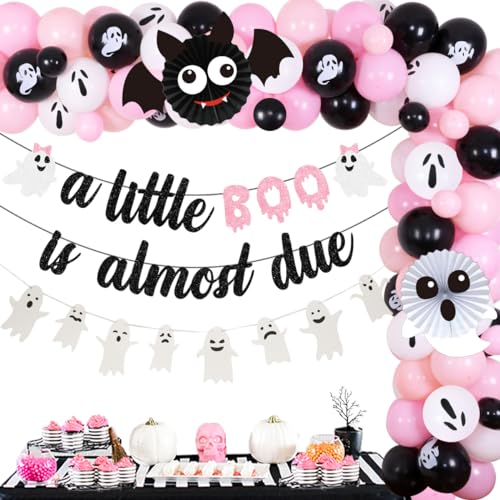 Halloween Babyparty Party Dekorationen für Mädchen Rosa A Little Boo is Almost Due Banner Girlande Geist Fledermaus Ballon für Halloween Kürbis Babyparty Schwangerschaft Feier Geschlecht Offenbarung Halloween Babyparty Party Dekorationen für Mädchen Rosa A Little Boo is Almost Due Banner Girlande Geist Fledermaus Ballon für Halloween Kürbis Babyparty Schwangerschaft Feier Geschlecht Offenbarung von Kreatwow