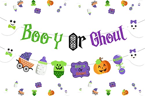 Halloween Booy or Ghoul Banner für Halloween Party Gender Reveal Dekoration Boy oder Girl Baby Shower Insgesamt 2 Stück Girlanden Deko von Kreatwow