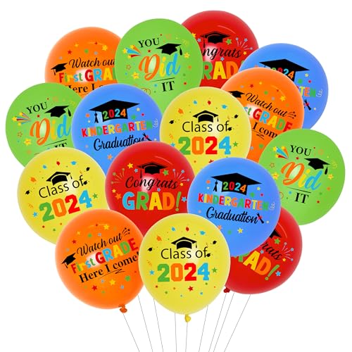 Kindergarten Abschluss Ballons 2024 - Congrats Grad, Class of 2024, You Did It, 2024 Kindergarten Absolvent Ballons für Vorschule Grundschule Abschluss Party Supplies von Kreatwow