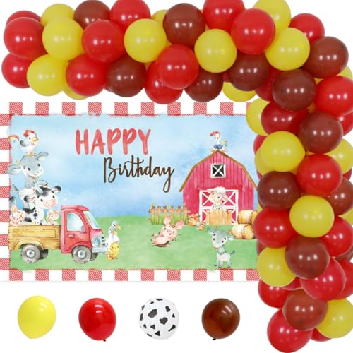 Kreatwow 75er Pack Farm Animal Party Luftballons Garland Arch Kit Hintergrund für 1. 2. 3. Geburtstagsfeier Animal Walking Ballons Cow Barnyard Party Dekorationen Zubehör Kreatwow 75er Pack Farm Animal Party Luftballons Garland Arch Kit Hintergrund für 1. 2. 3. Geburtstagsfeier Animal Walking Ballons Cow Barnyard Party Dekorationen Zubehör von Kreatwow