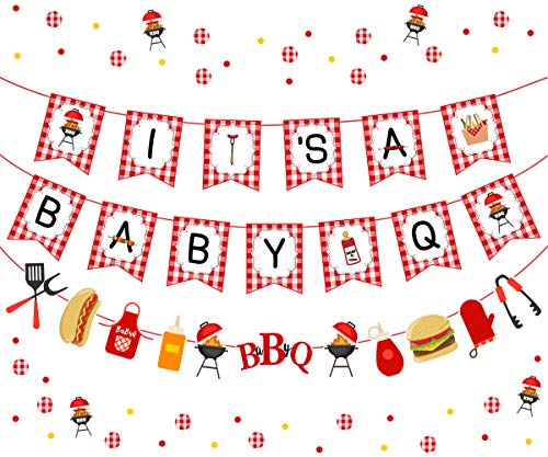 Kreatwow BBQ Baby Shower Banner Dekorationen für Jungen Mädchen Es ist EIN Baby Q Banner BBQ Barbecue Themen Baby Shower Geschlecht Reveal Supplies von Kreatwow