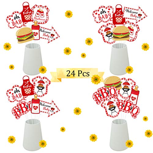 Kreatwow BBQ Baby Shower Mittelstücke Baby Q Shower Dekorationen Bbq Tischplatten für Picknick Party Sommer Barbecue Party liefert 24 Stk von Kreatwow