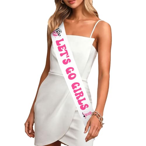 Kreatwow Cowgirl Bachelorette Schärpe Let's Go Girls Party Dekorationen Schärpe Bride to Be Disco Western Cowgirl Party Dekor Last Rodeo Bachelorette Geburtstag Dekor für Cowgirl Nashville von Kreatwow