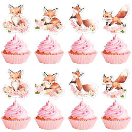 Kreatwow Fuchs Geburtstag Party Dekoration 24pcs Fuchs Party Cupcake Toppers Woodland Tier Party Dekoration Boho Woodland Kuchen Dekor Dschungel Wildwald Tier Kuchen Pick für Mädchen Baby Shower Kreatwow Fuchs Geburtstag Party Dekoration 24pcs Fuchs Party Cupcake Toppers Woodland Tier Party Dekoration Boho Woodland Kuchen Dekor Dschungel Wildwald Tier Kuchen Pick für Mädchen Baby Shower von Kreatwow