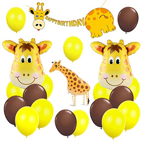 Kreatwow Giraffe Partydekorationen liefert Walking Giraffe Ballons Happy Birthday Banner für Geburtstagsfeier-Baby-Dusche von Kreatwow