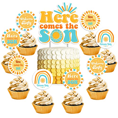 Kreatwow Hier kommt der Sohn Baby Dusche Dekorationen Hier kommt die Sonne Tortendekorationen Willkommen Baby Torte Toppers für Sonnenschein Thema Baby Dusche Boho Sonne Hier kommt der Sohn Party Kreatwow Hier kommt der Sohn Baby Dusche Dekorationen Hier kommt die Sonne Tortendekorationen Willkommen Baby Torte Toppers für Sonnenschein Thema Baby Dusche Boho Sonne Hier kommt der Sohn Party von Kreatwow
