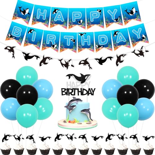 Kreatwow Killer Whale Birthday Party Dekorationen Orca Happy Birthday Banner Orca Birthday Party Dekorationen Whale Girlande Orca Whale Kuchen Cupcake Decor Ballon Sea Animal Party Under The Sea Kreatwow Killer Whale Birthday Party Dekorationen Orca Happy Birthday Banner Orca Birthday Party Dekorationen Whale Girlande Orca Whale Kuchen Cupcake Decor Ballon Sea Animal Party Under The Sea von Kreatwow