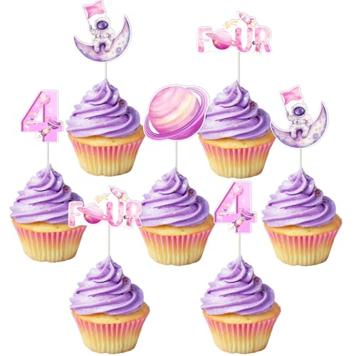 Kreatwow Kuchendekoration zum 4. Geburtstag, Motiv: Weltraum, Rosa, 36 Stück, Motiv: Astronaut, Weltraum, Kuchendekoration, Sonnensystem, 4. Geburtstag, Motiv: Weltraum, Galaxie, Universum, Planeten Kreatwow Kuchendekoration zum 4. Geburtstag, Motiv: Weltraum, Rosa, 36 Stück, Motiv: Astronaut, Weltraum, Kuchendekoration, Sonnensystem, 4. Geburtstag, Motiv: Weltraum, Galaxie, Universum, Planeten von Kreatwow
