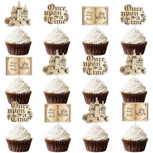 Kreatwow Once Upon A Time Geburtstagsdekorationen Vintage Once Upon A Time Cupcake Topper Märchenbuch Party Dekoration Schloss Eröffnung Zauberbuch Party Romantische Geschichte Dekor für Mädchen Kreatwow Once Upon A Time Geburtstagsdekorationen Vintage Once Upon A Time Cupcake Topper Märchenbuch Party Dekoration Schloss Eröffnung Zauberbuch Party Romantische Geschichte Dekor für Mädchen von Kreatwow
