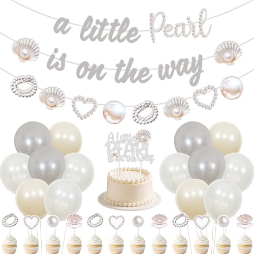 Kreatwow Perlen-Thema Babyparty-Dekorationen A Little Pearl Is On The Way Banner Perlen Muschel Kuchen Topper Funkelnde Perlen Dekor Unter dem Meer Babyparty Meerjungfrau Ozean Party Ballon für Kreatwow Perlen-Thema Babyparty-Dekorationen A Little Pearl Is On The Way Banner Perlen Muschel Kuchen Topper Funkelnde Perlen Dekor Unter dem Meer Babyparty Meerjungfrau Ozean Party Ballon für von Kreatwow