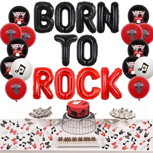 Kreatwow Rock and Roll Geburtstag Dekorationen Born to Rock Musik Thema Party Dekorationen Born to Rock Ballon Banner 200 Pcs Rock Konfetti Musik Notizen Ballons für Rock N Roll Musik Geburtstagsparty Kreatwow Rock and Roll Geburtstag Dekorationen Born to Rock Musik Thema Party Dekorationen Born to Rock Ballon Banner 200 Pcs Rock Konfetti Musik Notizen Ballons für Rock N Roll Musik Geburtstagsparty von Kreatwow