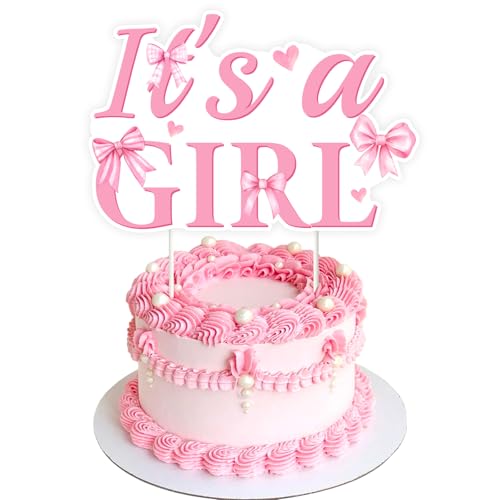 Kreatwow Rosa Schleife, Babyparty, Kuchendekoration, rosa Schleife, Babyparty, Dekoration, Schleife, Knoten, Babyparty, Party, Kokette Schleife, Motto-Party-Dekoration für Schleife, It's a Girl-Party Kreatwow Rosa Schleife, Babyparty, Kuchendekoration, rosa Schleife, Babyparty, Dekoration, Schleife, Knoten, Babyparty, Party, Kokette Schleife, Motto-Party-Dekoration für Schleife, It's a Girl-Party von Kreatwow
