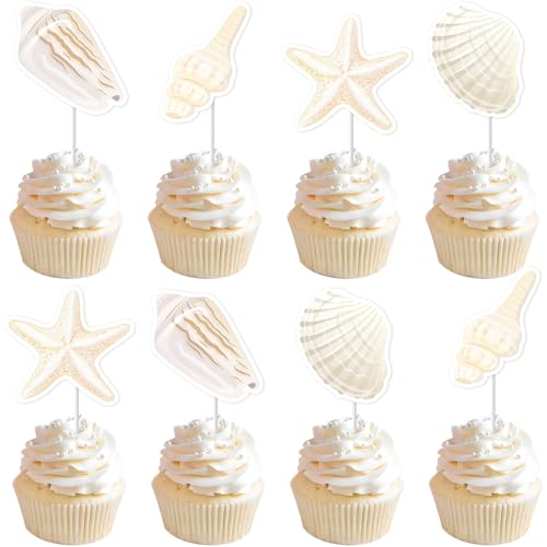 Kreatwow Strandmuschel-Party-Kuchenaufsätze, 24 Stück, Muschel-Thema, Geburtstagsparty-Dekorationen, Meerestiere, Babyparty-Dekorationen, Sommer, Ozean, Junggesellinnenabschied, Dekorationen für unter Kreatwow Strandmuschel-Party-Kuchenaufsätze, 24 Stück, Muschel-Thema, Geburtstagsparty-Dekorationen, Meerestiere, Babyparty-Dekorationen, Sommer, Ozean, Junggesellinnenabschied, Dekorationen für unter von Kreatwow