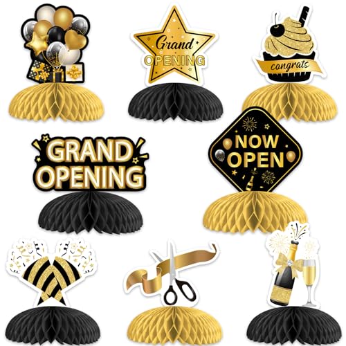 Kreatwow Tischdekorationen mit großer Öffnung, Wabenaufsätze, Schwarz / Gold, jetzt offene Dekoration, Congrats New Store, Tischdekoration für Lebensmittelgeschäft, Werbung, Geschäft, offene Saison, 8 Kreatwow Tischdekorationen mit großer Öffnung, Wabenaufsätze, Schwarz / Gold, jetzt offene Dekoration, Congrats New Store, Tischdekoration für Lebensmittelgeschäft, Werbung, Geschäft, offene Saison, 8 von Kreatwow