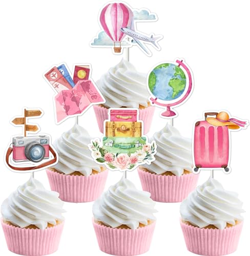 Kreatwow Travel Party Cupcake Toppers 24pcs Rosa Lassen Sie das Abenteuer beginnen Cupcake Picks Travel Theme Birthday Party Supply Travel Around The World Cupcake Dekorationen für Bon Voyage Kreatwow Travel Party Cupcake Toppers 24pcs Rosa Lassen Sie das Abenteuer beginnen Cupcake Picks Travel Theme Birthday Party Supply Travel Around The World Cupcake Dekorationen für Bon Voyage von Kreatwow