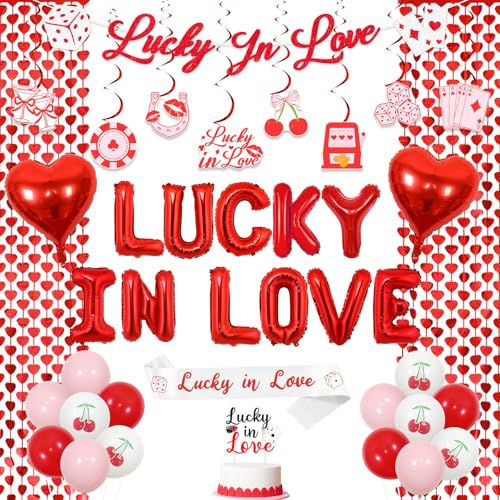 Kreatwow Vegas Bachelorette Party Dekoration Rot Lucky In Love Ballon Banner Casino Hängende Wirbel Kirsche Vegas Brautdusche Würfel Poker Cake Topper Casino Bachelorette Schärpe Herz Ballon Folie Kreatwow Vegas Bachelorette Party Dekoration Rot Lucky In Love Ballon Banner Casino Hängende Wirbel Kirsche Vegas Brautdusche Würfel Poker Cake Topper Casino Bachelorette Schärpe Herz Ballon Folie von Kreatwow