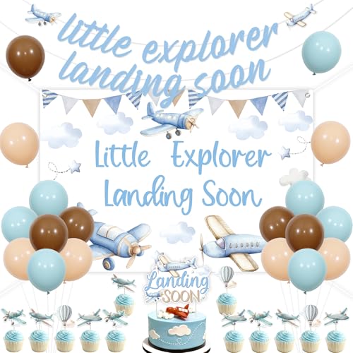 Kreatwow Vintage-Flugzeug-Babyparty-Dekorationen, kleiner Entdecker, baldige Landung, Babyparty, Hintergrund, Banner, Landung, Kuchendekoration, Flugzeug, Flieger, Reisen, Abenteuer, erwartet Kreatwow Vintage-Flugzeug-Babyparty-Dekorationen, kleiner Entdecker, baldige Landung, Babyparty, Hintergrund, Banner, Landung, Kuchendekoration, Flugzeug, Flieger, Reisen, Abenteuer, erwartet von Kreatwow