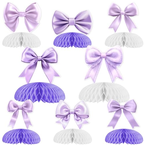 Kreatwow Violette Schleife, Party-Dekorationen, 8 Stück, Schleife, Waben, Tafelaufsätze, Tischdekoration, Fliege, Kokette, Geburtstagsdekoration, Schleife, Thema, Brautparty, Babyparty Kreatwow Violette Schleife, Party-Dekorationen, 8 Stück, Schleife, Waben, Tafelaufsätze, Tischdekoration, Fliege, Kokette, Geburtstagsdekoration, Schleife, Thema, Brautparty, Babyparty von Kreatwow
