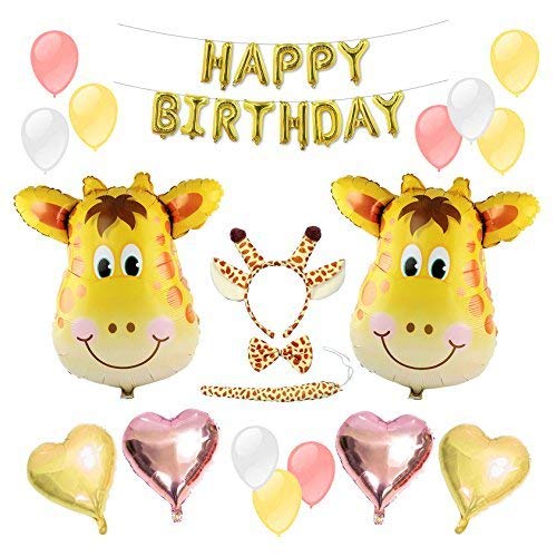 LUCK COLLECTION Giraffe Ballons Birthday Party Supplies für Kinder Geburtstag Dekorationen, Baby Shower Ball Dekorationen von Kreatwow