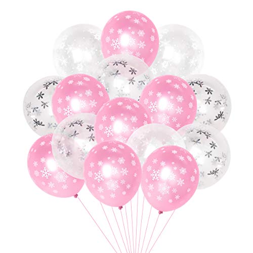 Schneeflocke Luftballons rosa Silber für Winter Wonderland Geburtstagsfeier Dekorationen Mädchen Baby Dusche Dekorationen 30Pcs von Kreatwow