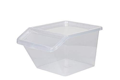 Aufbewahrungsbox, Sortierbox aus Kunststoff in Transparent. Mit ca. 40 Liter Volumen. Stapelbar. Maße BxTxH in cm ca.: 39,4 x 59,7 x 31,2 cm von Kreher