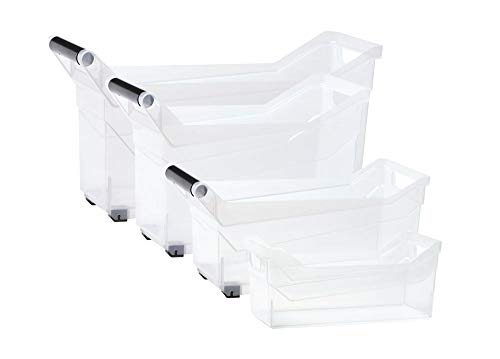 Kreher Rollbox, Aufbewahrungsbox, Sortierbox in Transparent, mit Griff in verschiedenen Größen (L+M+S+XS, 1) von Kreher