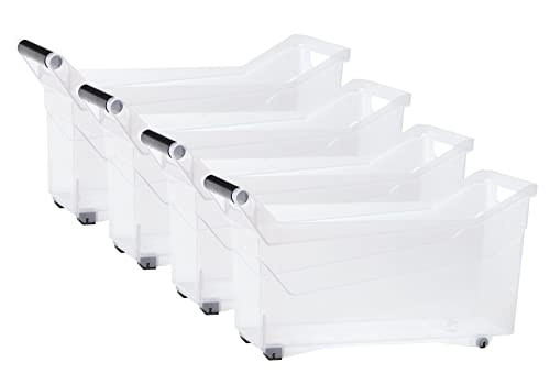 Kreher Rollbox, Aufbewahrungsbox, Sortierbox in Transparent, mit Griff in verschiedenen Größen (L, 4) von Kreher