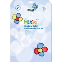 MUCKI Window Color stabile Folie, DIN A4, 3 Blatt von Durchsichtig