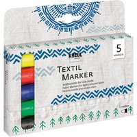 KREUL Textil Marker medium, 5er-Set von Multi