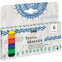 KREUL Textil Marker fine, 6er-Set von Multi