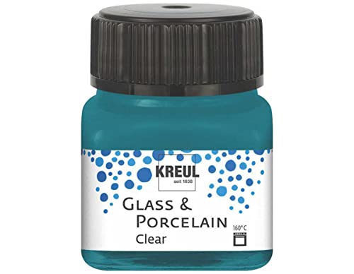 KREUL 16216 - Glass & Porcelain Clear türkis, im 20 ml Glas, transparente Glas- und Porzellanmalfarbe auf Wasserbasis, schnelltrocknend, glasklar KREUL 16216 - Glass & Porcelain Clear türkis, im 20 ml Glas, transparente Glas- und Porzellanmalfarbe auf Wasserbasis, schnelltrocknend, glasklar von Kreul
