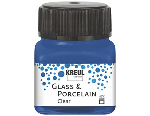 KREUL 16217 - Glass & Porcelain Clear dunkelblau, im 20 ml Glas, transparente Glas- und Porzellanmalfarbe auf Wasserbasis, schnelltrocknend, glasklar KREUL 16217 - Glass & Porcelain Clear dunkelblau, im 20 ml Glas, transparente Glas- und Porzellanmalfarbe auf Wasserbasis, schnelltrocknend, glasklar von Kreul
