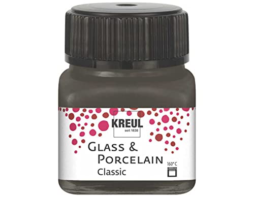 KREUL 16226 - Glass & Porcelain Classic dunkelbraun, im 20 ml Glas, brillante Glas- und Porzellanmalfarbe auf Wasserbasis, schnelltrocknend, deckend KREUL 16226 - Glass & Porcelain Classic dunkelbraun, im 20 ml Glas, brillante Glas- und Porzellanmalfarbe auf Wasserbasis, schnelltrocknend, deckend von Kreul