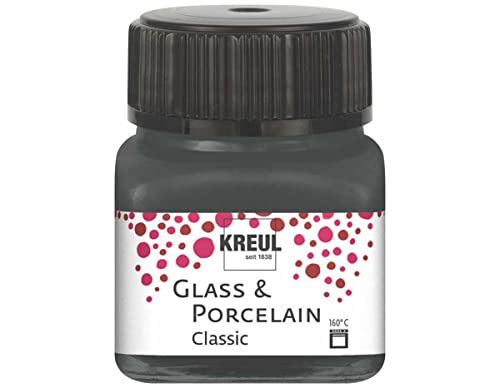 KREUL 16231 - Glass & Porcelain Classic grau, im 20 ml Glas, brillante Glas- und Porzellanmalfarbe auf Wasserbasis, schnelltrocknend, deckend KREUL 16231 - Glass & Porcelain Classic grau, im 20 ml Glas, brillante Glas- und Porzellanmalfarbe auf Wasserbasis, schnelltrocknend, deckend von Kreul