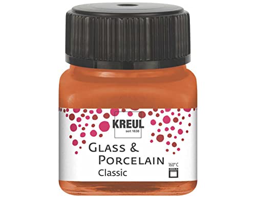 KREUL 16248 - Glass & Porcelain Classic metallic kupfer, im 20 ml Glas, brillante Glas- und Porzellanmalfarbe auf Wasserbasis, schnelltrocknend, deckend von Kreul