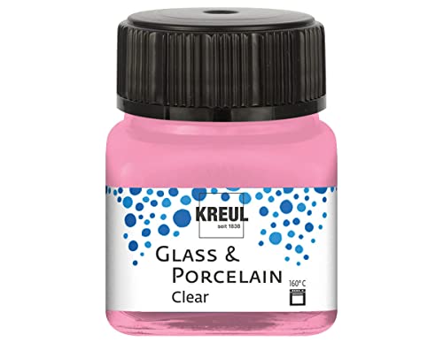 KREUL 16294 - Glass & Porcelain Clear rosa, im 20 ml Glas, transparente Glas- und Porzellanmalfarbe auf Wasserbasis, schnelltrocknend, glasklar KREUL 16294 - Glass & Porcelain Clear rosa, im 20 ml Glas, transparente Glas- und Porzellanmalfarbe auf Wasserbasis, schnelltrocknend, glasklar von Kreul
