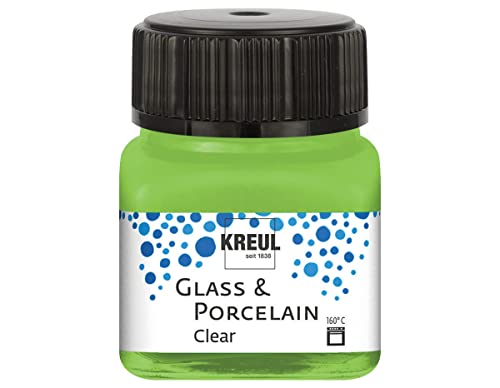KREUL 16297 - Glass & Porcelain Clear apfelgrün, im 20 ml Glas, transparente Glas- und Porzellanmalfarbe auf Wasserbasis, schnelltrocknend, glasklar KREUL 16297 - Glass & Porcelain Clear apfelgrün, im 20 ml Glas, transparente Glas- und Porzellanmalfarbe auf Wasserbasis, schnelltrocknend, glasklar von Kreul
