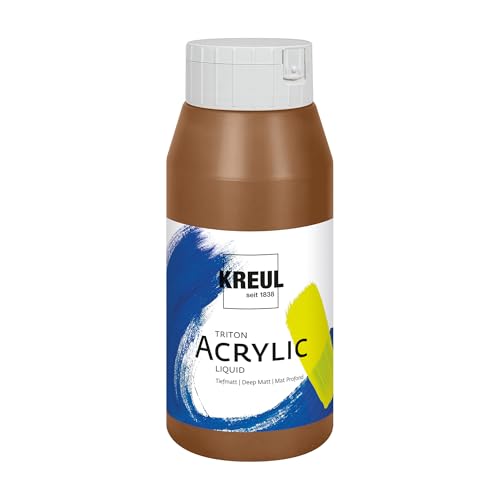 KREUL 17012 - Solo Goya Triton Acrylfarbe oxydbraun dunkel , 750 ml Flasche, schnell und matt trocknend, Farbe auf Wasserbasis, in Studioqualität, vielseitig einsetzbar, gut deckend und ergiebig von Kreul