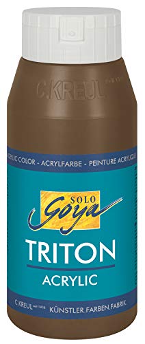 KREUL 17016 - Solo Goya Triton Acrylfarbe havannabraun, 750 ml Flasche, schnell und matt trocknend, Farbe auf Wasserbasis, in Studioqualität, vielseitig einsetzbar, gut deckend und ergiebig von Kreul