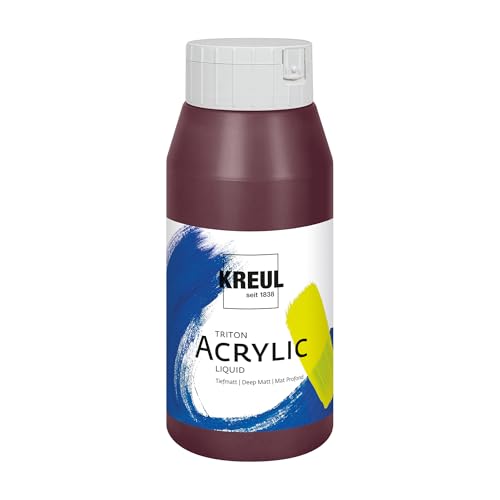 KREUL 17021 - Solo Goya Triton Acrylfarbe bordeaux, 750 ml Flasche, schnell und matt trocknend, Farbe auf Wasserbasis, in Studioqualität, vielseitig einsetzbar, gut deckend und ergiebig von Kreul
