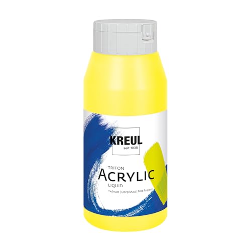 KREUL 17026 - Solo Goya Triton Acrylfarbe zitron, 750 ml Flasche, schnell und matt trocknend, Farbe auf Wasserbasis, in Studioqualität, vielseitig einsetzbar, gut deckend und ergiebig KREUL 17026 - Solo Goya Triton Acrylfarbe zitron, 750 ml Flasche, schnell und matt trocknend, Farbe auf Wasserbasis, in Studioqualität, vielseitig einsetzbar, gut deckend und ergiebig von Kreul