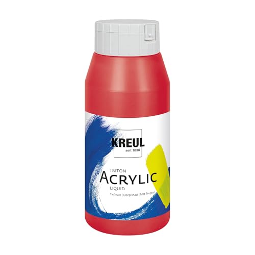 KREUL 17027 - Solo Goya Triton Acrylfarbe kirschrot, 750 ml Flasche, schnell und matt trocknend, Farbe auf Wasserbasis, in Studioqualität, vielseitig einsetzbar, gut deckend und ergiebig KREUL 17027 - Solo Goya Triton Acrylfarbe kirschrot, 750 ml Flasche, schnell und matt trocknend, Farbe auf Wasserbasis, in Studioqualität, vielseitig einsetzbar, gut deckend und ergiebig von Kreul