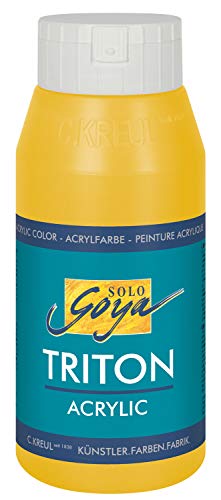 KREUL 17030 - Solo Goya Triton Acrylfarbe gold, 750 ml Flasche, schnell und matt trocknend, Farbe auf Wasserbasis, in Studioqualität, vielseitig einsetzbar, gut deckend und ergiebig KREUL 17030 - Solo Goya Triton Acrylfarbe gold, 750 ml Flasche, schnell und matt trocknend, Farbe auf Wasserbasis, in Studioqualität, vielseitig einsetzbar, gut deckend und ergiebig von Kreul