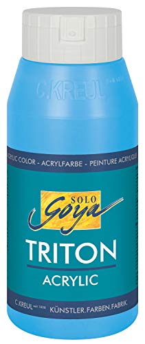 KREUL 17036 - Solo Goya Triton Acrylfarbe lichtblau, 750 ml Flasche, schnell und matt trocknend, Farbe auf Wasserbasis, in Studioqualität, vielseitig einsetzbar, gut deckend und ergiebig KREUL 17036 - Solo Goya Triton Acrylfarbe lichtblau, 750 ml Flasche, schnell und matt trocknend, Farbe auf Wasserbasis, in Studioqualität, vielseitig einsetzbar, gut deckend und ergiebig von Kreul