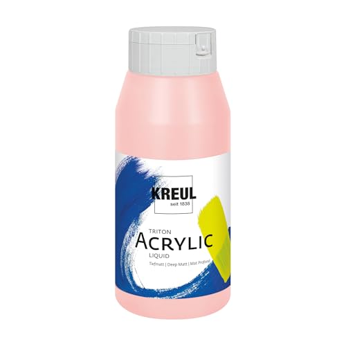 KREUL 17041 - Solo Goya Triton Acrylfarbe hellrosa, 750 ml Flasche, schnell und matt trocknend, Farbe auf Wasserbasis, in Studioqualität, vielseitig einsetzbar, gut deckend und ergiebig von Kreul