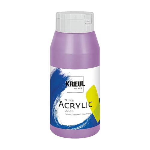 KREUL 17043 - Solo Goya Triton Acrylfarbe flieder, 750 ml Flasche, schnell und matt trocknend, Farbe auf Wasserbasis, in Studioqualität, vielseitig einsetzbar, gut deckend und ergiebig von Kreul